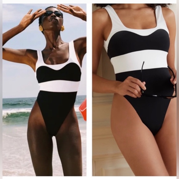 Mara HOFFMAN Idalia Black & White Designer Swimsuit NWT -